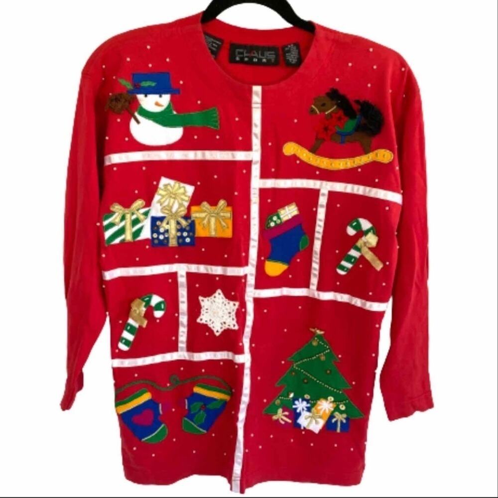 Vintage CHAUS Sport Ugly Christmas Sweater 100% Cotton Women's Size Small